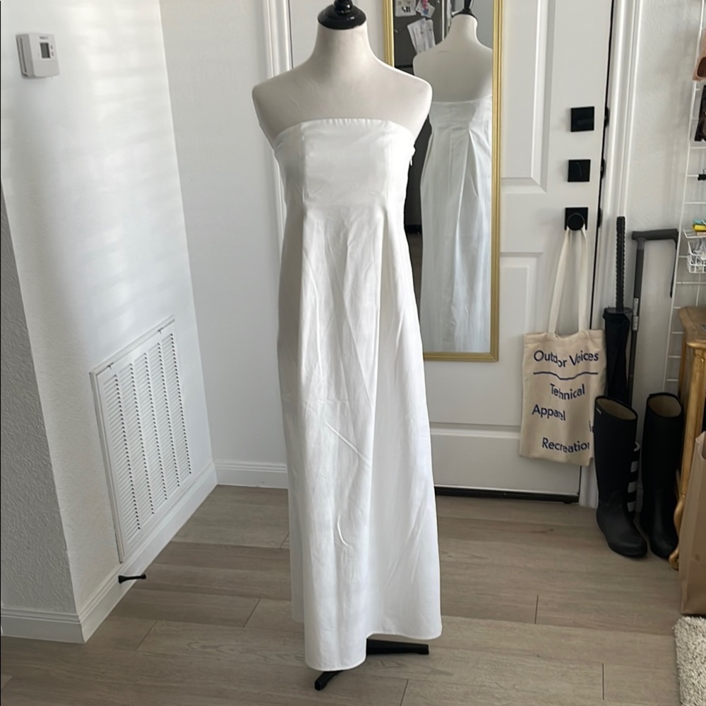 Future Collective White Strapless Maxi Dress